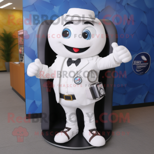 White Wrist Watch mascot costume character dressed with a Blazer and Wallets