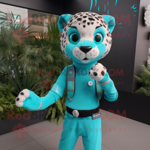 Turquoise Leopard mascotte...