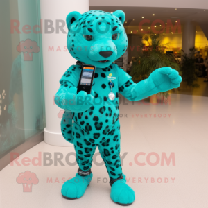 Turquoise Leopard mascotte...