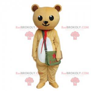 Beige og hvid bamse kostume, bamse kostume - Redbrokoly.com