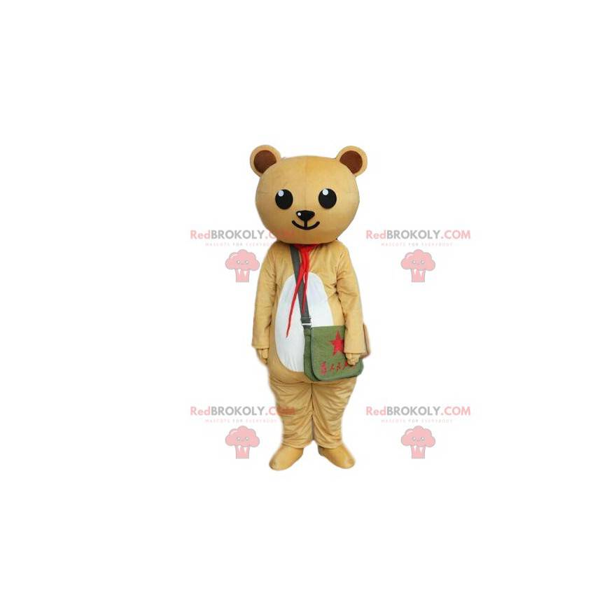 Beige and white teddy bear costume, teddy bear costume -