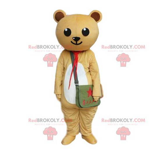 Beige og hvid bamse kostume, bamse kostume - Redbrokoly.com