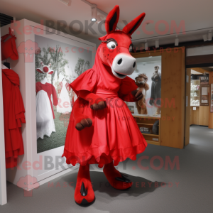 Red Donkey mascotte kostuum...