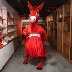 Red Donkey mascotte kostuum...