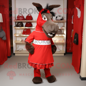 Red Donkey mascotte kostuum...