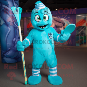 Turquoise ijshockeystick...