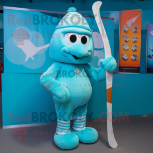 Turquoise ijshockeystick...