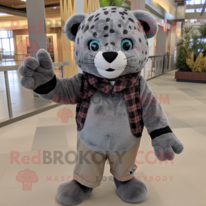 Grå Jaguar maskot kostym...