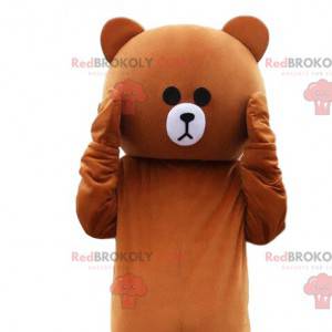 Beige and white teddy bear costume, teddy bear costume -