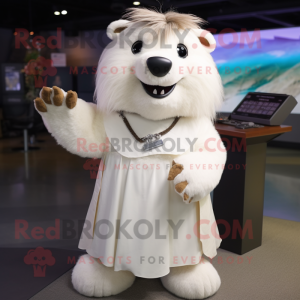 White Beaver maskot kostume...