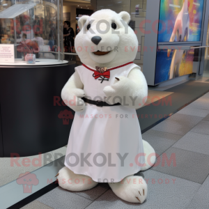 White Beaver maskot kostume...