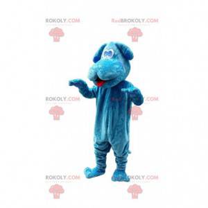 Mascotte de chien, costume de toutou, déguisement animal bleu -