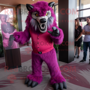 Magenta varulv maskot...