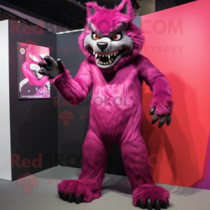 Magenta varulv maskot...