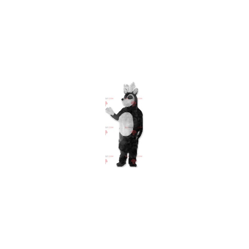 Mascota de reno blanco y negro - Redbrokoly.com