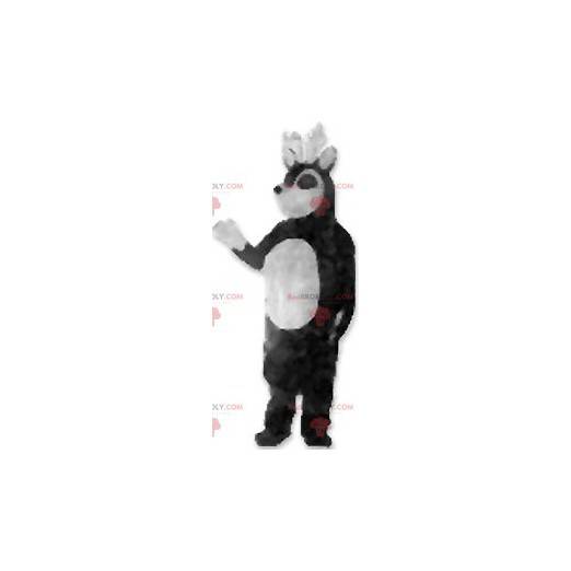 Mascota de reno blanco y negro - Redbrokoly.com