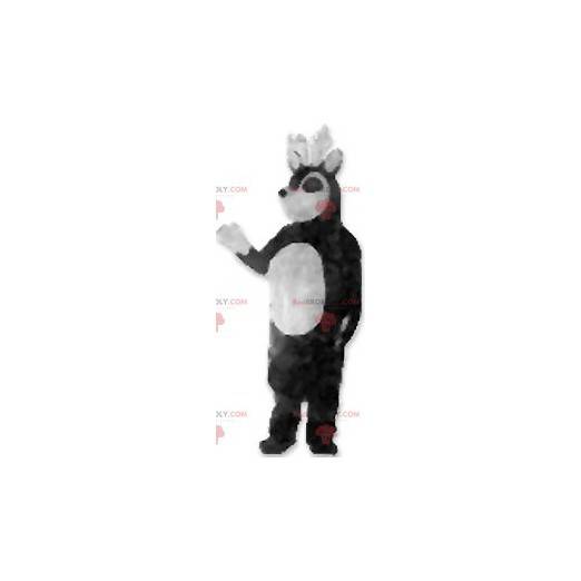 Mascote de rena preto e branco - Redbrokoly.com