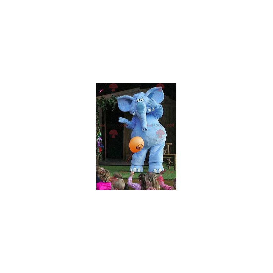 Kæmpe blå elefant maskot - Redbrokoly.com