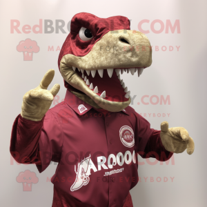 Maroon Allosaurus maskot...