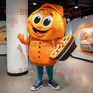 Orange Pizza Slice maskot...