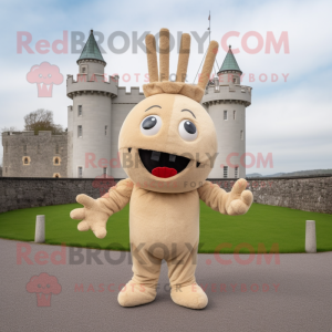 Personagem de mascote bege...