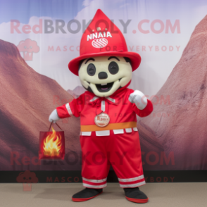 nan Fire Eater mascot costume character dressed with a Cover-up and Tote bags