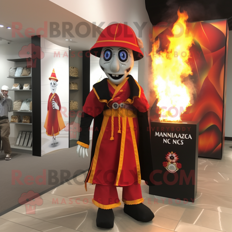 nan Fire Eater mascot costume character dressed with a Cover-up and Tote bags