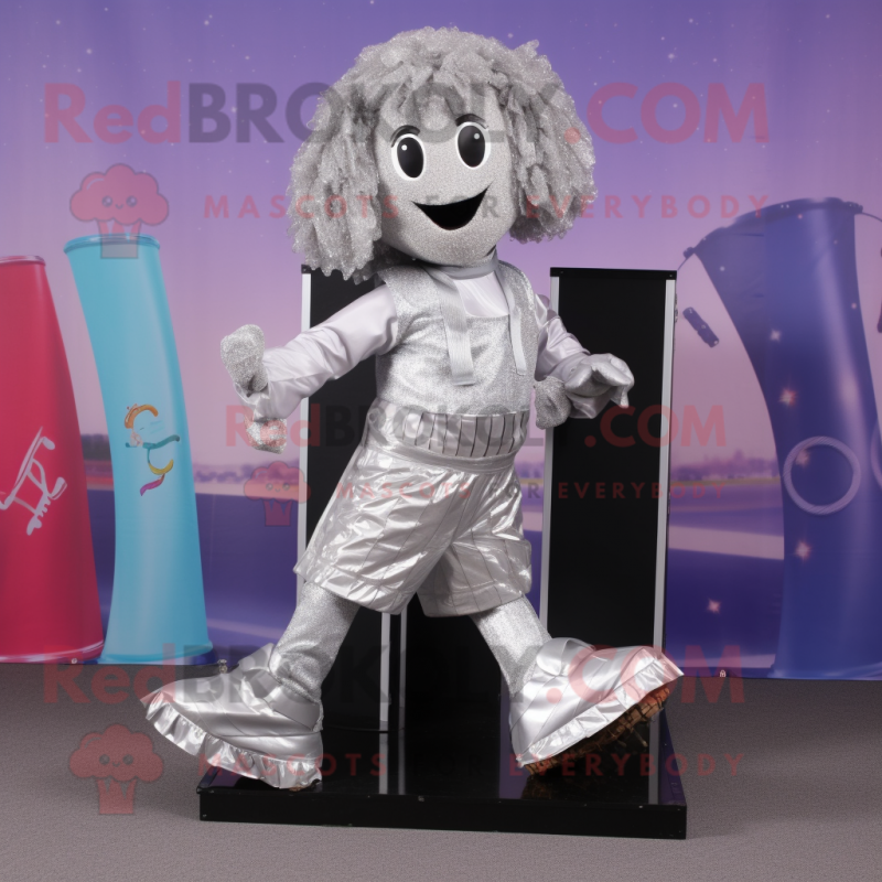 Silver Irish Dancing Shoes mascot costume character dressed with a Cargo Shorts and Scarf clips
