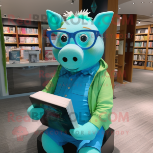 Turquoise Pig mascotte...