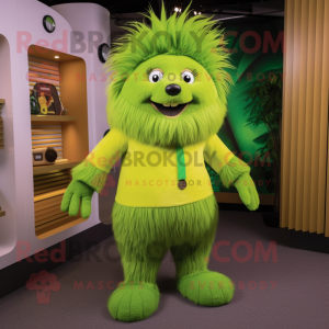 Lime Green Porcupine maskot...