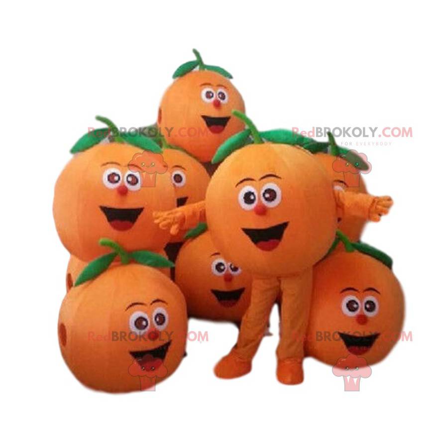 Oranžový maskot, ovocný kostým, klementínský kostým -