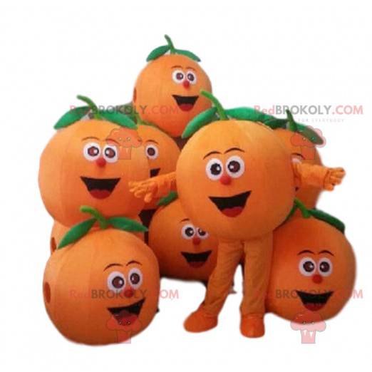 Mascotte d'orange, costume de fruit, déguisement de clémentine
