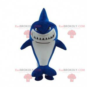 Mascotte squalo blu, costume da squalo, travestimento del mare