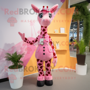 Rosa Giraffen Maskottchen...