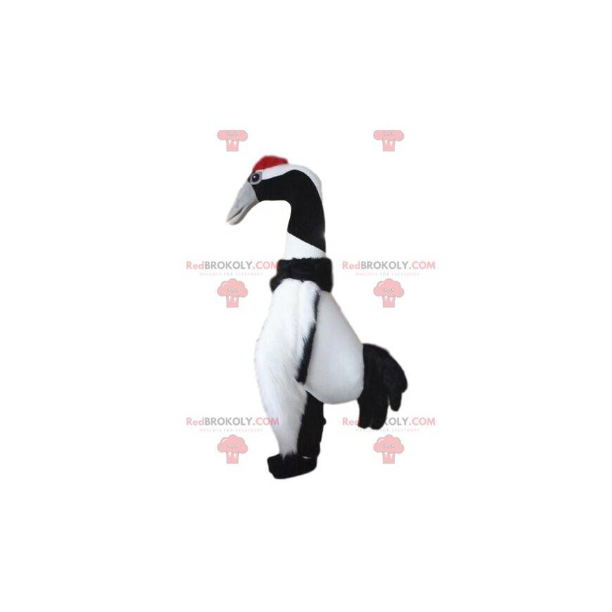 Grote zwart-witte vogel mascotte, vogelkostuum - Redbrokoly.com