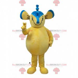 Mascotte hippocampe, costume de souris, animal jaune -