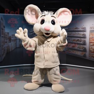 Beige Mouse mascotte...