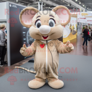 Beige Mouse mascotte...