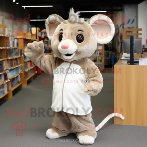 Beige Mouse mascotte...