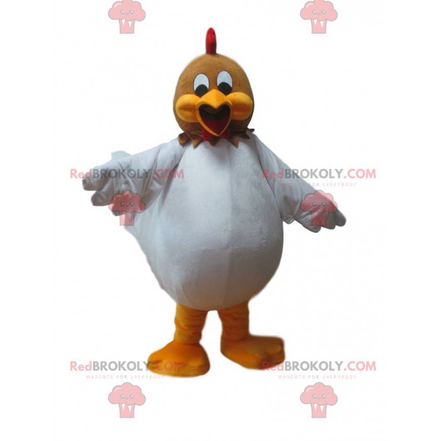 Divertente mascotte gallina, costume da pollo, costume da gallo