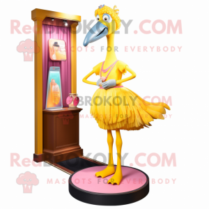 Geel Flamingo mascotte...
