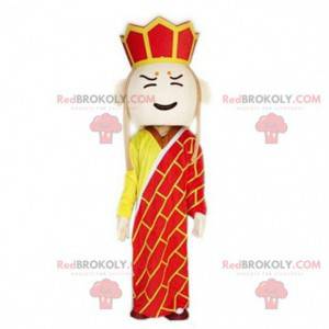 Mascota del rey, carácter festivo y colorido, traje imperial -