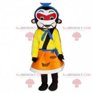 Colorful samurai mascot, Asian costume, imperial disguise -