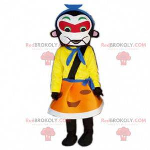Mascota samurai colorida, traje asiático, disfraz imperial -
