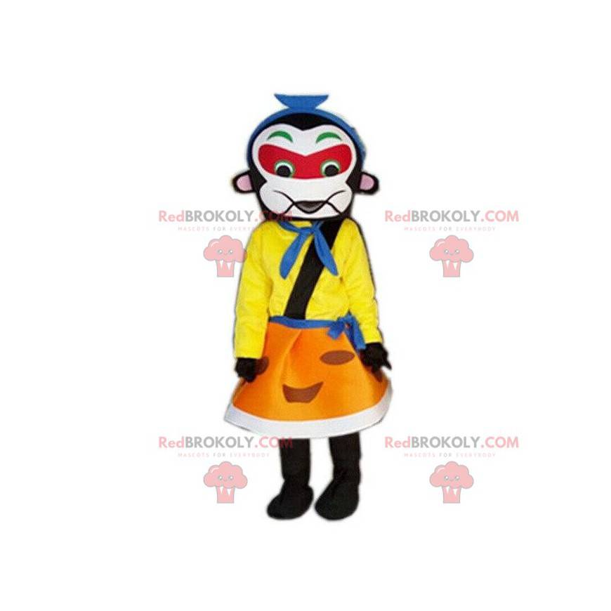 Colorful samurai mascot, Asian costume, imperial disguise -