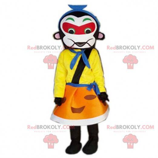 Fargerik samurai-maskot, asiatisk drakt, keiserlig forkledning