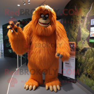 Oransje Sasquatch maskot...