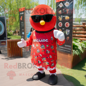 Rød Shakshuka maskot drakt...