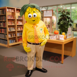 Gul Mango maskot drakt...