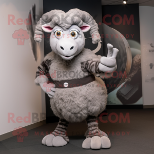 Grijze Ram mascotte kostuum...